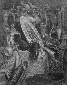 シティラットとカントリーラット、ラフォンテーヌ作「寓話」（1868年）のイラスト 作： Gustave Dore